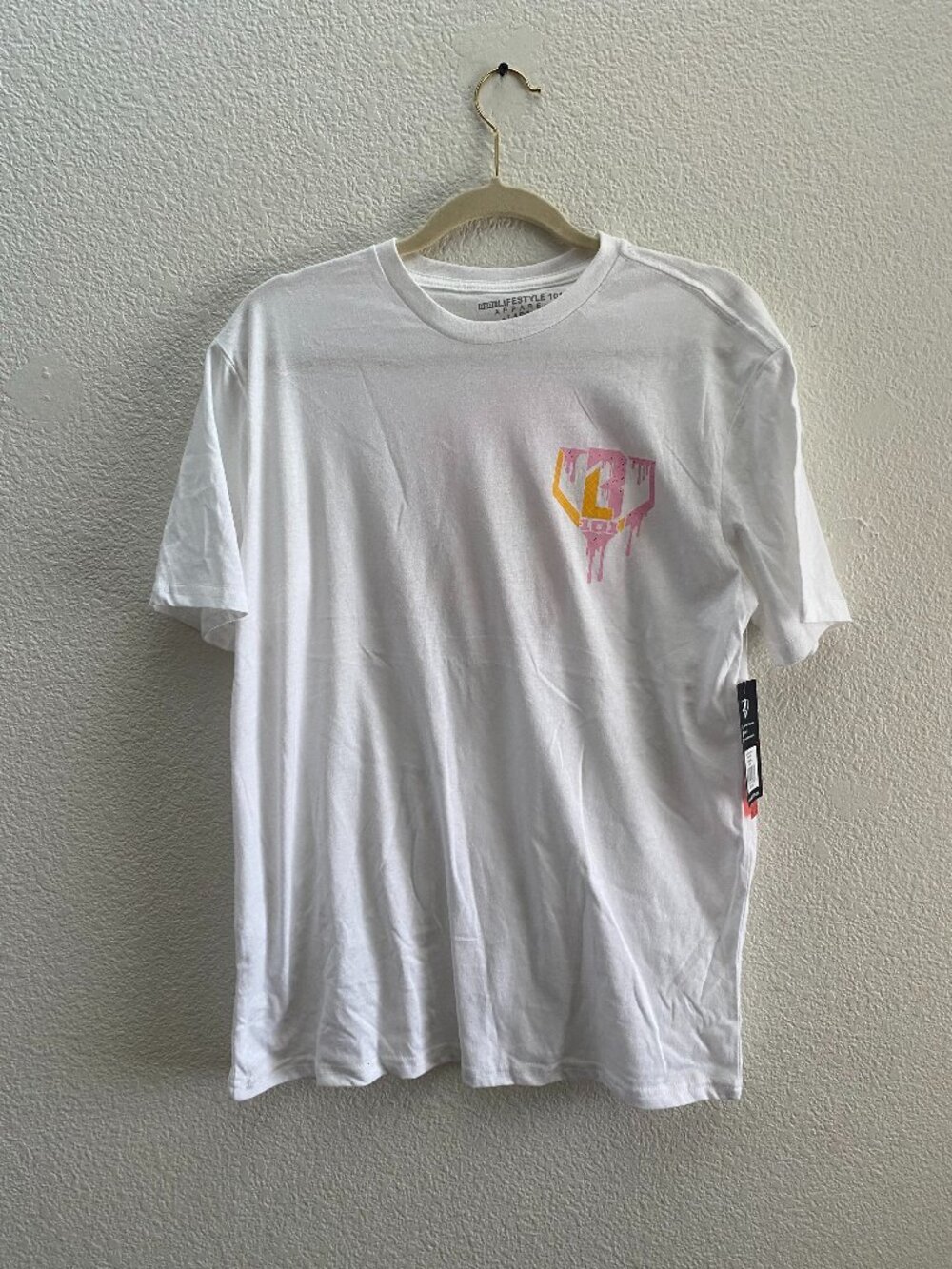 NEW Baseball Lifestyle 101 Ice Cream Tee T-Shirt Short Sleeve Men's Large White